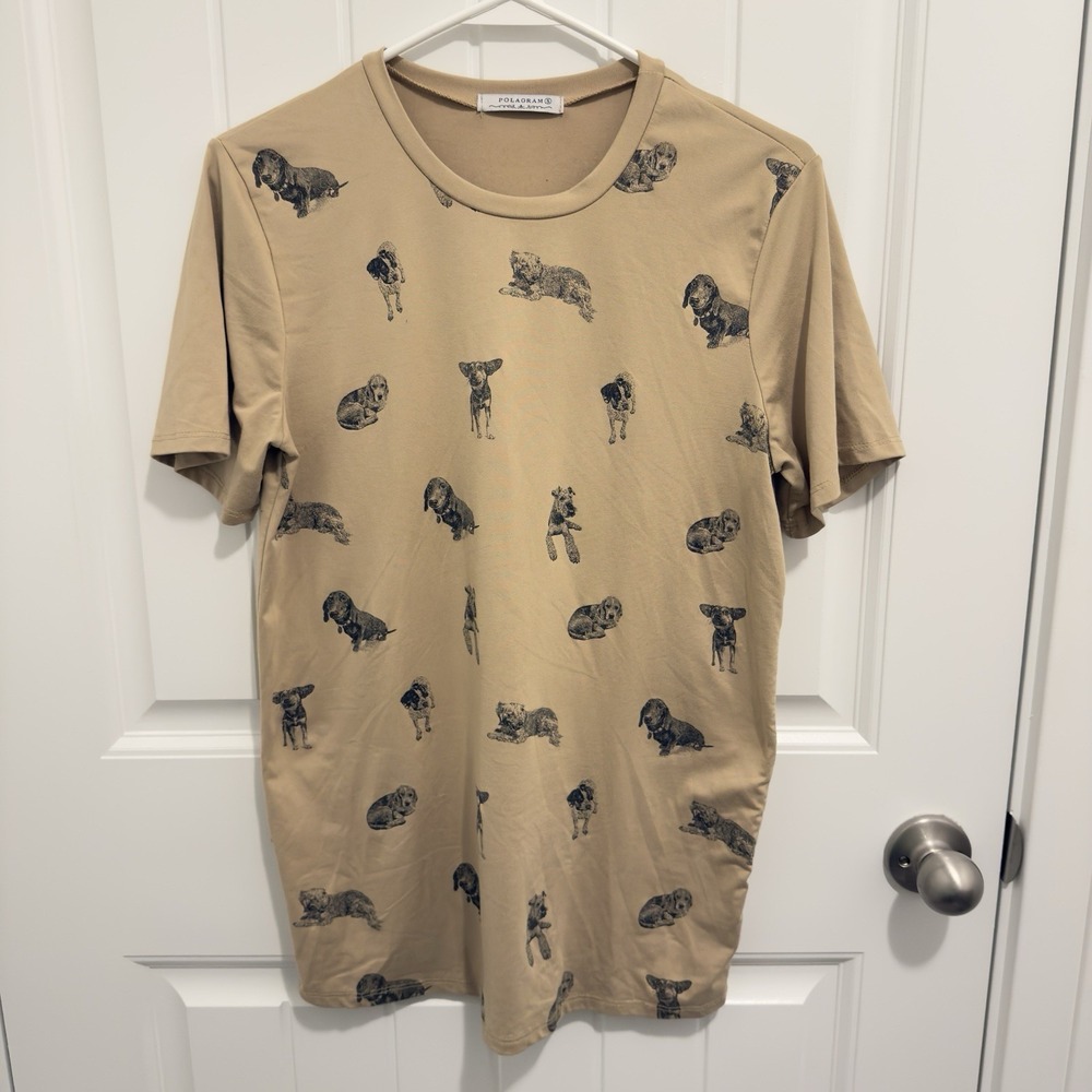 Polagram Men's Brown Tshirt W/gog Design Size‎ Small